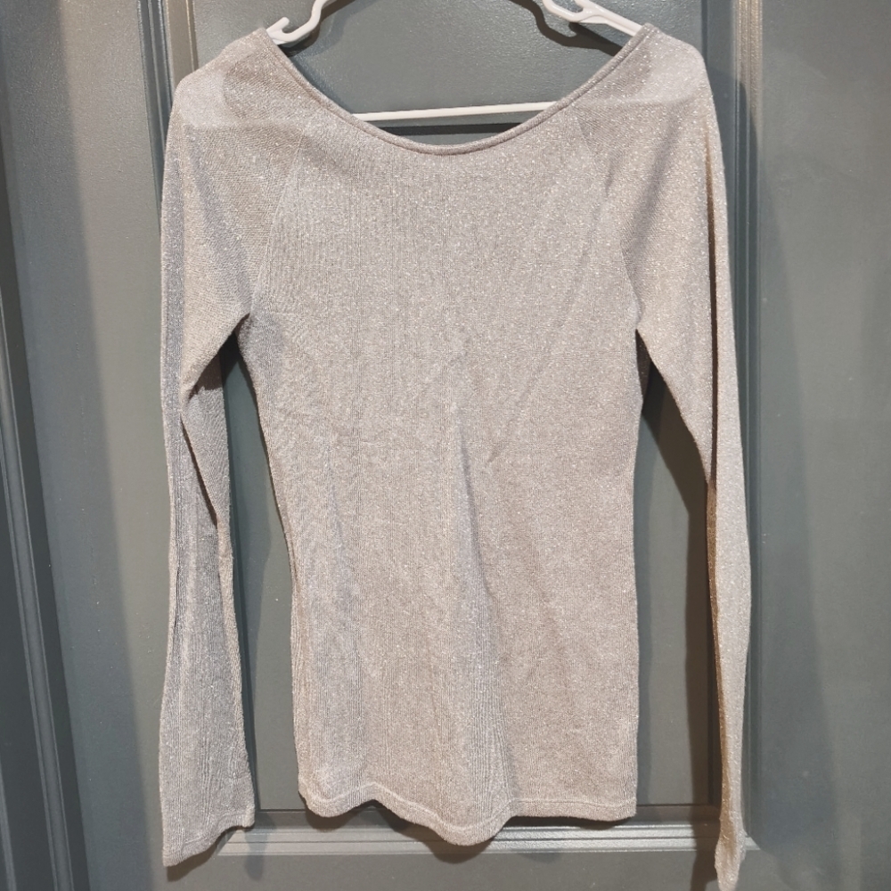 Silver evening long sleeve top